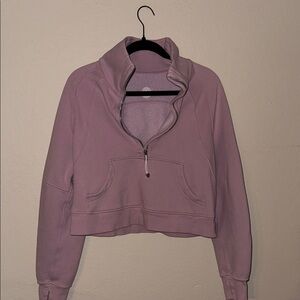 Lululemon Athletica Purple Half-Zip Cropped Hoodie